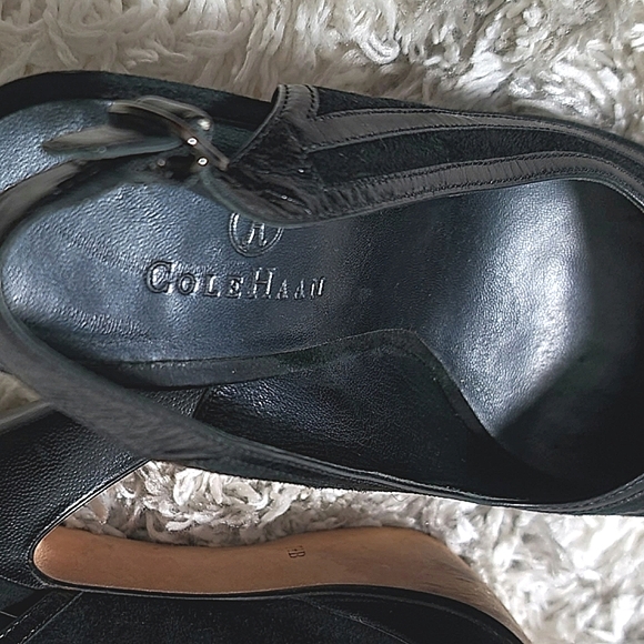 Cole Haan Leather Suede Peep-Toe Slingback Pumps Size 7.5 B - Picture 7 of 9